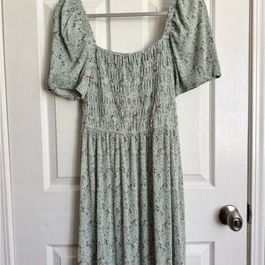 Primark Sage Green Floral Midi Dress